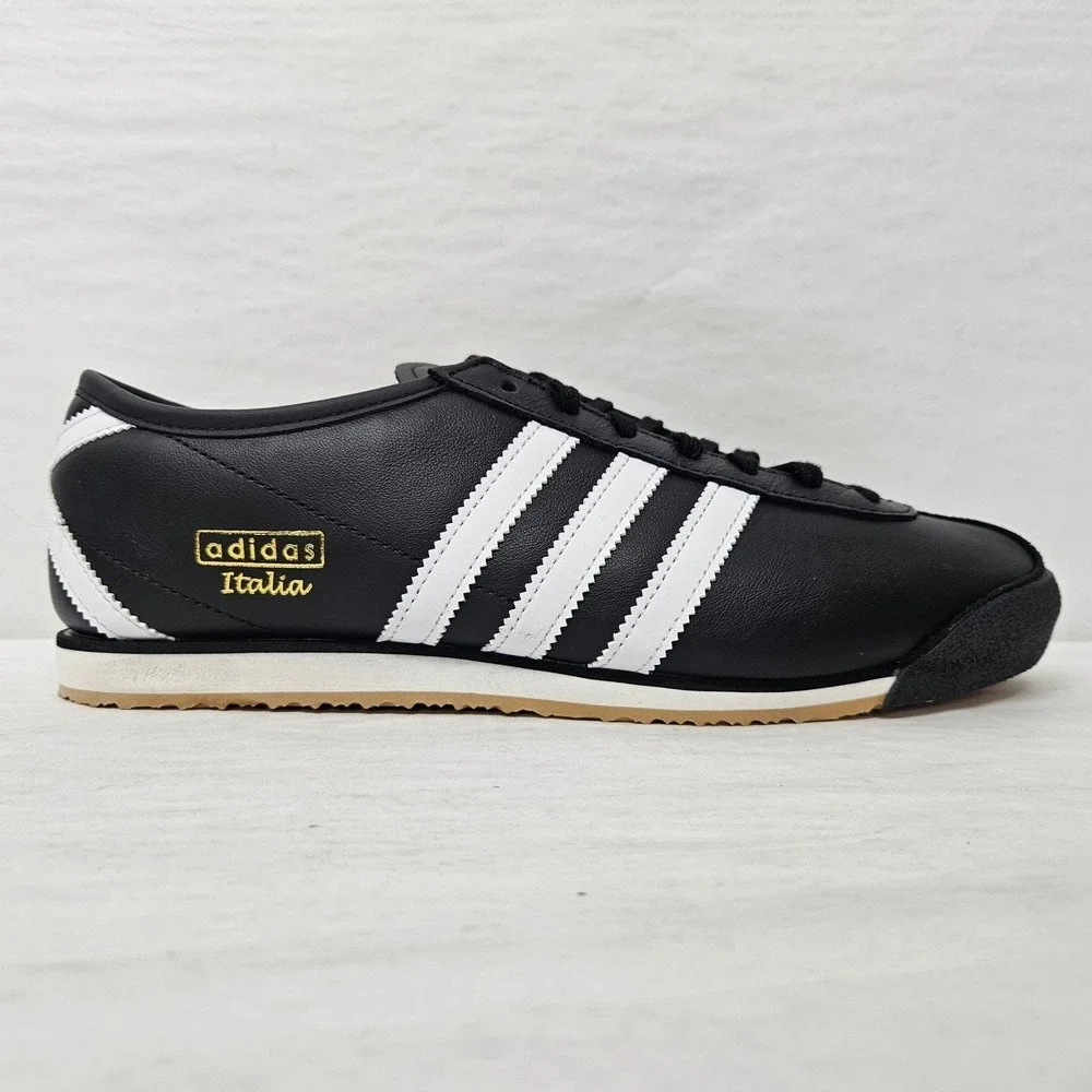 Adidas Italia 70s Leather‎ Sneakers JS1324 Black White Gum Men'S Size 10.5
